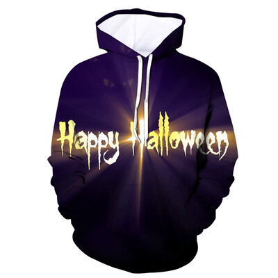 

Toponeto Mens Scary Halloween Pumpkin 3D Print hooded Party Long Sleeve Hoodie Blouse