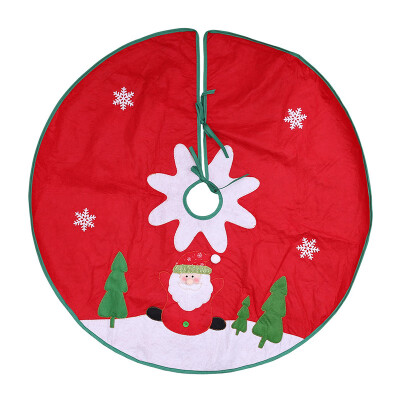 

Lovely Christmas Tree Skirts Santa Claus Applique Tree Skirts Non-woven Christmas Tree Ornaments 90 Cm