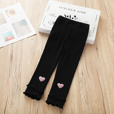 

2019 Kids Leggings Autumn Girls Leggings Children Cute Stretchy Warm Heart-shaped print Trousers Bottoms Candy Girls Pants 25