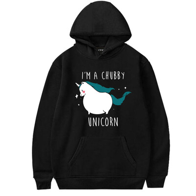 

Queenromen Womens Cute Unicorn Cartoon Hoodies Im A Chubby Unicorn Halloween Pullover Sweatshirt