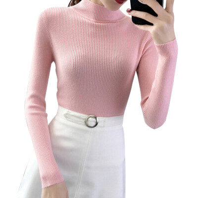 

Autumn Winter Sweater Women Long Sleeve Pullover Women Basic Sweaters Turtleneck Korean Style Knit Tops Femme