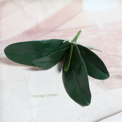

1 Bunch Artificial Flower Orchid Lleaves PU gluing texture leaves DIY potted flower arrangements