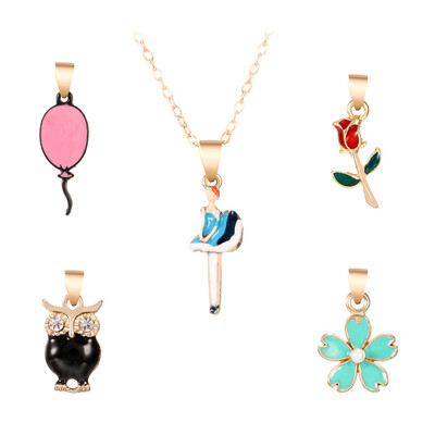 

Women Cartoon Balloon Floral Necklace Set Girls Ornamental Choker Alloy Neck Pendants Jewelry