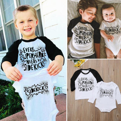 

Matching Cotton Clothes Big Brother T-shirt Little Brother Romper Outfits Set