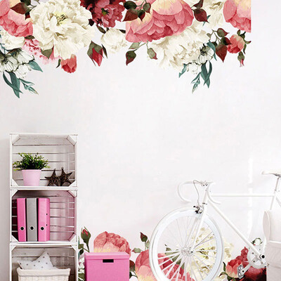 

DIY Peony Flower Pattern Wall Decor Sticker Self-Adhesive Removable PVC Decal Art Murals