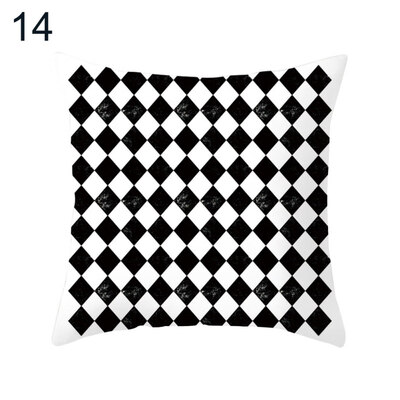 

Geometric Plaid Pattern Pillow Cover Cushion Case Home Car Sofa Bed Hotel Decor