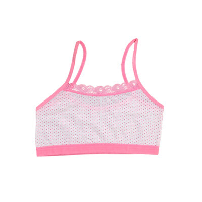 

1pcs Teenage Bra For Girl Children Girls Cotton Dot Lace Wireless Young Sports Bra For Children Teens Puberty Clothing