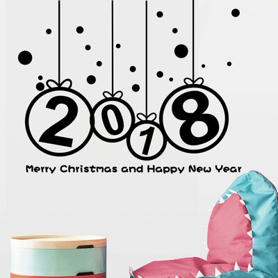 

〖Follure〗New Year 2018 Merry Christmas Wall Sticker Home Shop Windows Decals Decor