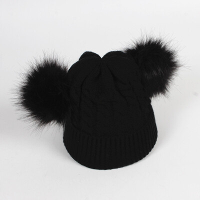 

Beanies Baby Hat Pompon Winter Children Hat Knitted Cute Cap For Girls Boys Casual Solid Color Girl Hat Baby Beanies Keep warm