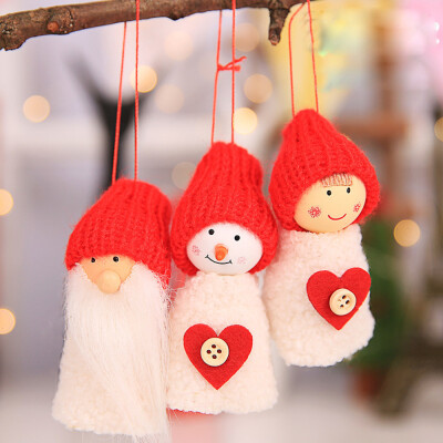 

〖Follure〗Christmas Creative Old Man Doll Small Hanging White Pine Cone Doll Hanging 3 Pie