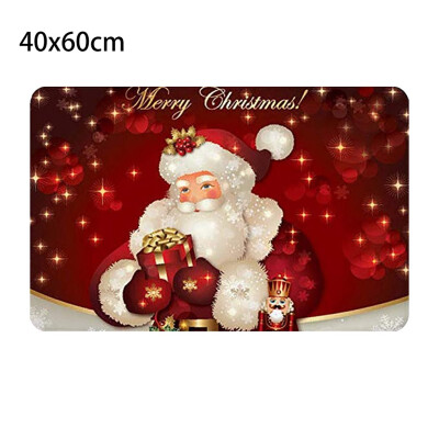 

Siaonvr Christmas Print Doormat Xmas Kitchen Bathroom Anti-Slip Floor Mat Carpet Foot Pad Rug