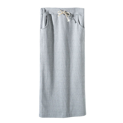 

Simple Skirt Autumn Skirts Womens Elastic High Waist Solid Color Wild A-line Word Long Paragraph Skirt Faldas Mujer Moda