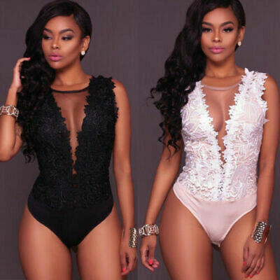

Women Sexy Jumpsuit Bodycon Bodysuit Leotard Top Romper Blouse Sleeveless Top