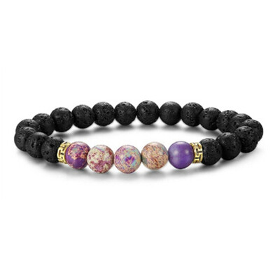 

New Fashion Armbanden Voor Vrouwen 7 Chakra Healing Lava Beaded Couple Bracelet Natural Emperor Stone Bracelet Men Women Jewelry