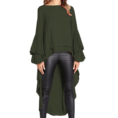 

Womens Plus Size Shirt Ruffles Loose Long Sleeve Blouse Women Autumn Lantern Sleeve Casual Blouse