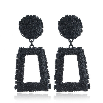

Geometric Earrings Womens Pendant Long Metal Matte Trend Trapezoidal Earrings