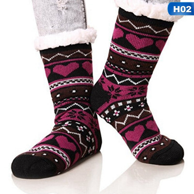 

Womens Thick Warm Cozy Fleece-lined Non-Skid Slipper Socks