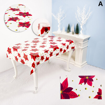 

Toponeto Disposable Tablecloth Creative PVC Christmas Print Tablecloth Table Party Decor