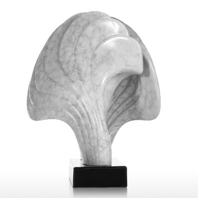 

Shell with Marble Base Convolute Lines Marble Texture Feeling Surface Abstract Figurine Resin Home Decor