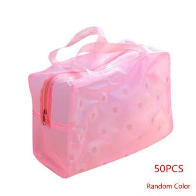 

5pcs Transparent Waterproof Cosmetic Bag Printing Bathing Make Up Storage Organizer Travel Cute Portable Container