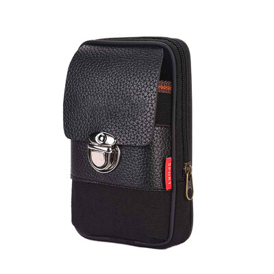 

New zipper bag waterproof wear-resistant leather coin purse multi-purpose portable outdoor mens pockets
