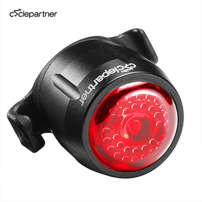

CYCLEPARTNER Garnet-15 Universal Bike Tail Light for All Handlebars Bicycle Taillight Rear Light for Helmet Flash Warning Light Sa