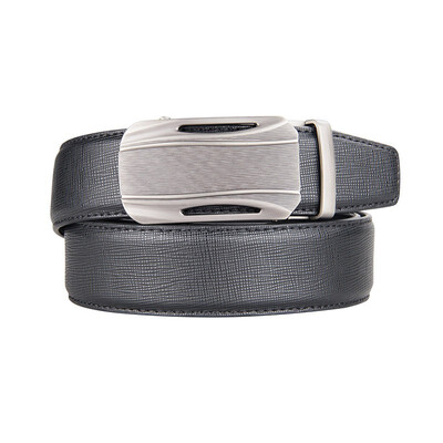 

BPSTAR Mens Automatic Buckle Genuine Leather Mens Ratchet Holeless Belt Business High Quality Mens Real Belt for Pants