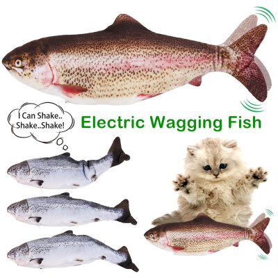 

1PC Cat Electric Chargeable Wagging Fish Realistic Plush Toy Simulation Catnip Soft Gift for Pet Cat Chewing