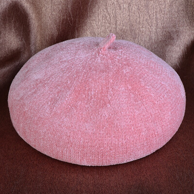 

Hat womens berets in autumn&winter solid color fashion corduroy Joker pumpkin warm hat Korean artist hat
