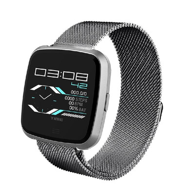 

DTNOI G12 Smart Watch BT 42 Fitness Tracker Calories Burned Heart Rate Monitor IP67 Waterproof Metal Strap Bracelet for IOS Andr