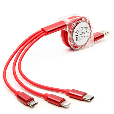 

3 in 1 Retractable Cable Micro USB Type C 8 Pin Lighting Multi Charging Cable Mobile Phone Data Cable for iPhone Sumsung