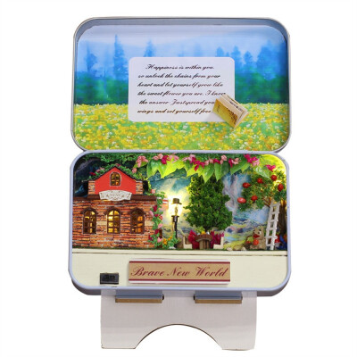 

YIWULADIY Miniature House Furniture LED Box Theatre Decorate Creative Christmas Gifts