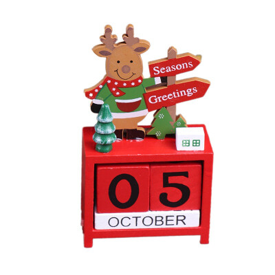 

Christmas Wooden Deer Calendar with Painted Blocks Advent Countdown Calendar Holiday Home Ornament Decorations
