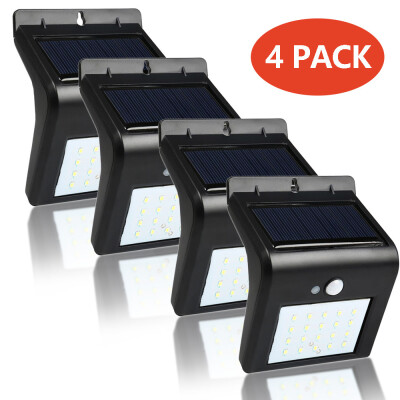 

〖Follure〗4pcs LED Solar Powered Wall Light Motion Sensor Outdoor Garden Security Lamp