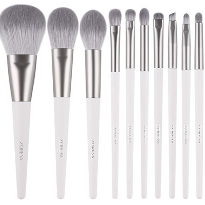 

10pcs Grey Brush Makeup Brush Set Loose Powder Brush Eyeshadow Eyebrow Brush Lip Brush Cosmetic Brush Kit