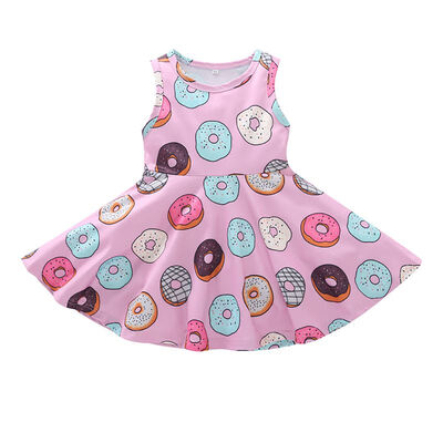 

Baby Girl boy Clothes Infant Girls Dress Sweet Macarons Print Sleeveless Dress for 13 y