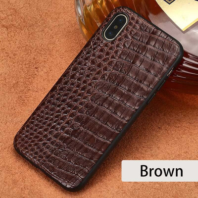 

Leather phone case iPhone5 6 7 8s plus protective shell natural crocodile skin abdomen full bag for x xs max xr phone case