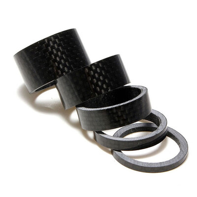 

5pcs Carbon Fiber 35101520mm Kit For Stem Bicycle Bike Headset Washer Spacer