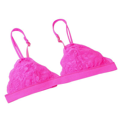 

ROPALIA Women Solid Floral Sheer Lace Bra One Piece Wireless Cute Ladies Crop Top Female Lingerie
