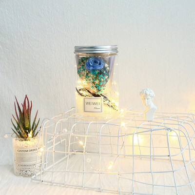 

〖Follure〗Dried Flowers Bouquet Star Lights Wishing Bottle Wedding Home Decor Best Gifts