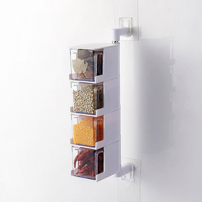 

Seasoning Boxes Kitchen Condiment Box Spice Storage Jar Wall Hanging Rotating