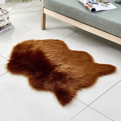 

Gobestart Wool Imitation Sheepskin Rugs Faux Non Slip Bedroom Shaggy Carpet Mats