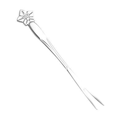 

Toponeto Silver Flower Stainless Steel Fruit Fork Two Tooth Dessert Fork Home Kitchen