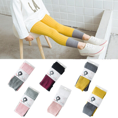 

Hot Sale Lovely Spell color And Cotton Material Girls Pants Autumn New Arrival Baby Girls Outwear Leggings M1