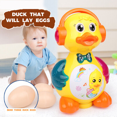 

YIWULAFunny Laying Hen Toy Electric Music LED Light Education Baby Gift