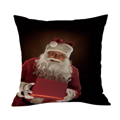 

Tailored Happy Christmas Pillow Cases Linen Sofa Cushion Cover Home Decor Pillow Core