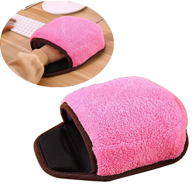 

JPGIF USB Heated Mouse Pad Mouse Hand Warmer with Wristguard Warm Winter Pink