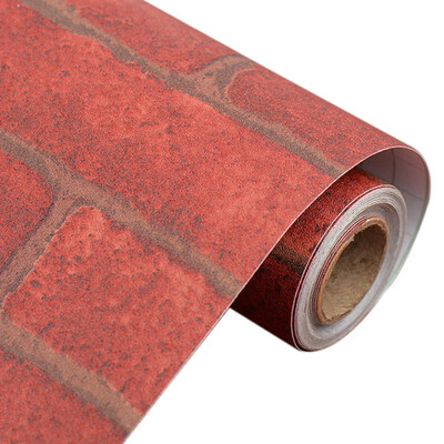 

Waterproof Wall Stickers Retro Brick Pattern Self-adhesive Wallpaper Simulation Brick For Table Living Room Kitchen Decor