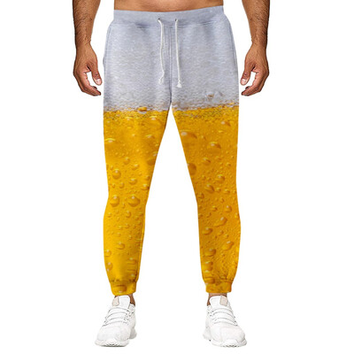 

Gobestart Mens Casual Loose Long Pants Beer Festival New Style 3D Printing Trousers