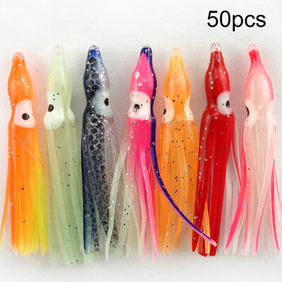 

100pcs 5cm Octopus Squid Skirt Lures Bait Hoochies Saltwater Soft Fishing Lures